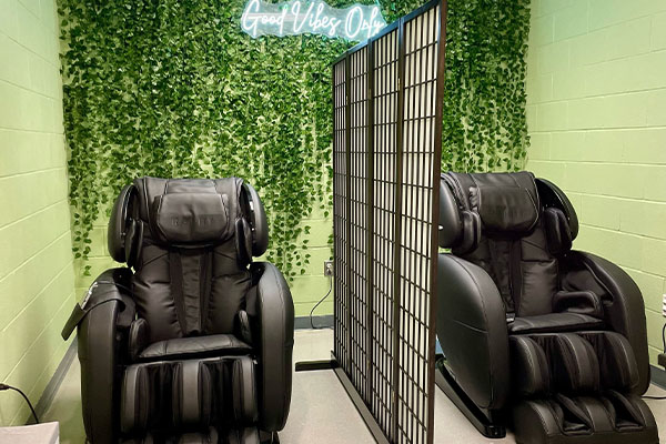 Photos of RecWell's new massage chairs