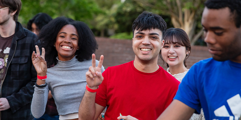 students attending an event
