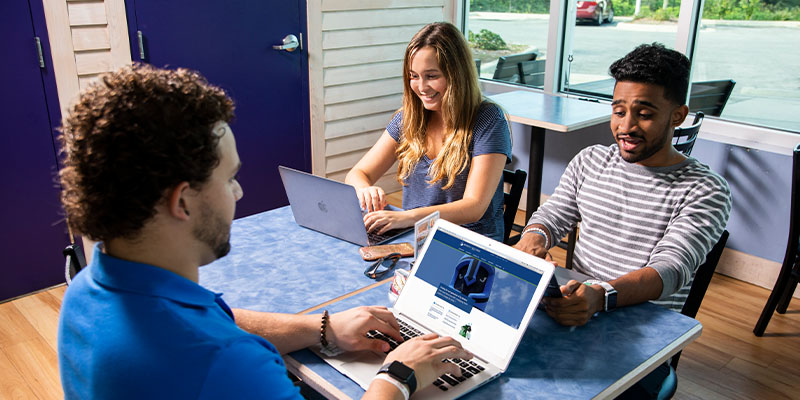 Students in a tutoring session on campus