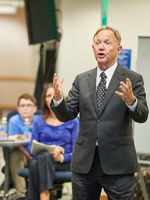 quint studer speaking to students about entrepreneurship