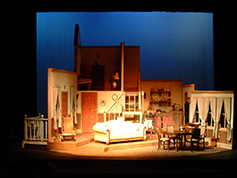 The set of UWF Theatres production of Flyin West in the Mainstage Theatre