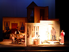 The set of UWF Theatres production of Flyin West in the Mainstage Theatre