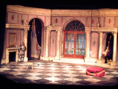 The set of UWF Theatres production of Miser in the Mainstage Theatre