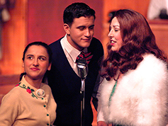Students performing in UWF Theatres production of 1940s Radio Hour