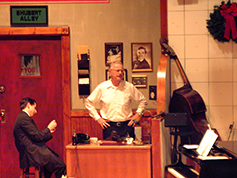 Students performing in UWF Theatres production of 1940s Radio Hour