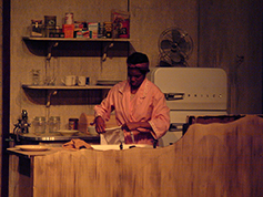A student acting in UWF Theatres production of A Raisin in the Sun