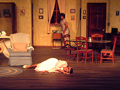 A student acting in UWF Theatres production of A Raisin in the Sun