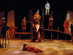 Students acting in UWF Theatres production of Indians