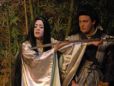 Students performing in UWF Theatres production of Rashomon
