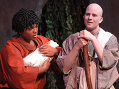 Students performing in UWF Theatres production of Rashomon