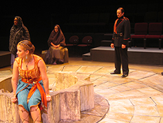 Students performing in UWF Theatres production of Antigone