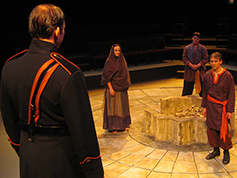 Students performing in UWF Theatres production of Antigone