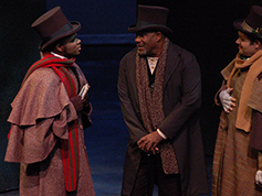 Students performing in UWF Theatres production of A Christmas Carol