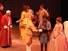 Students performing in UWF Theatres production of A Christmas Carol