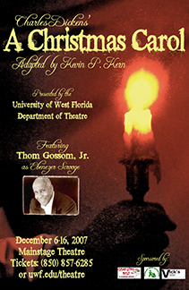 Poster for A Christmas Carol by UWF Theatre
