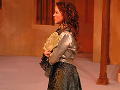 A student performing in UWF Theatres production of The House of Bernarda Alba