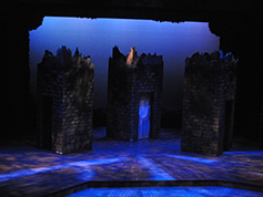 The set of UWF Theatres production of A Christmas Carol