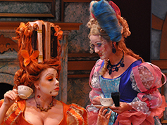 Students performing in UWF Theatres production of The Learned Ladies