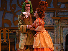 Students performing in UWF Theatres production of The Learned Ladies