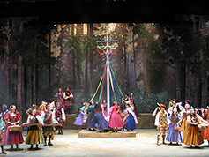 Students performing in UWF Theatres production of Brigadoon