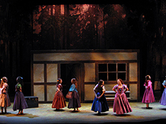 Students performing in UWF Theatres production of Brigadoon