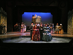Students performing in UWF Theatres production of A Christmas Carol