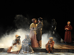 Students performing in UWF Theatres production of A Christmas Carol