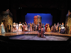 Students performing in UWF Theatres production of A Christmas Carol