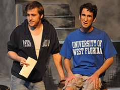 Students performing in UWF Theatres production of Rosencrantz and Guildenstern Are Dead