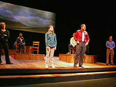 Students performing in UWF Theatres production of The Laramie Project