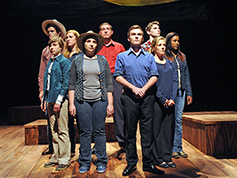 Students performing in UWF Theatres production of The Laramie Project