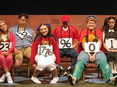 Students performing in UWF Theatres production of The 25th Annual Putnam County Spelling Bee