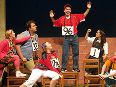 Students performing in UWF Theatres production of The 25th Annual Putnam County Spelling Bee
