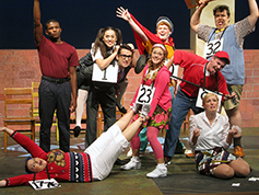 Students performing in UWF Theatres production of The 25th Annual Putnam County Spelling Bee