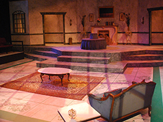 The set of UWF Theatres production of The Importance of Being Earnest