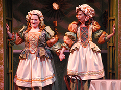 Students performing in UWF Theatres production of The Servant of Two Masters