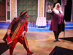 Students performing in UWF Theatres production of The Servant of Two Masters