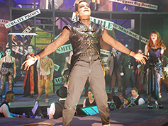 Students performing in UWF Theatres production of The Threepenny Opera