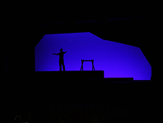 A student performing in UWF Theatres production of Floyd Collins