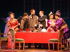 Students performing in UWF Theatres production of The Mystery of Edwin Drood