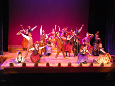 Students performing in UWF Theatres production of The Mystery of Edwin Drood