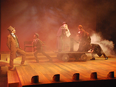 Students performing in UWF Theatres production of The Mystery of Edwin Drood