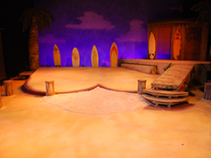 The set of UWF Theatres production of Psycho Beach Party