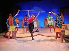 Students performing in UWF Theatres production of Psycho Beach Party