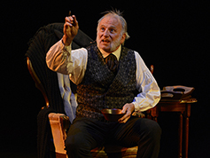 A student performing in UWF Theatres production of A Christmas Carol