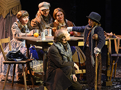 Students performing in UWF Theatres production of A Christmas Carol