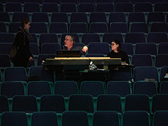Design and Technology students working on UWF Theatres production of Evita