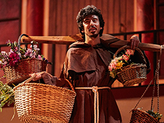 A student performing in UWF Theatres production of Romeo and Juliet