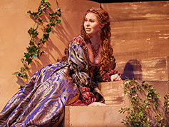 A student performing in UWF Theatres production of Romeo and Juliet