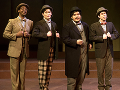 Four UWF theatre students in performance attire as The Quartet group for the The Music Man production.